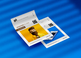 double a4 flyer poster mockup